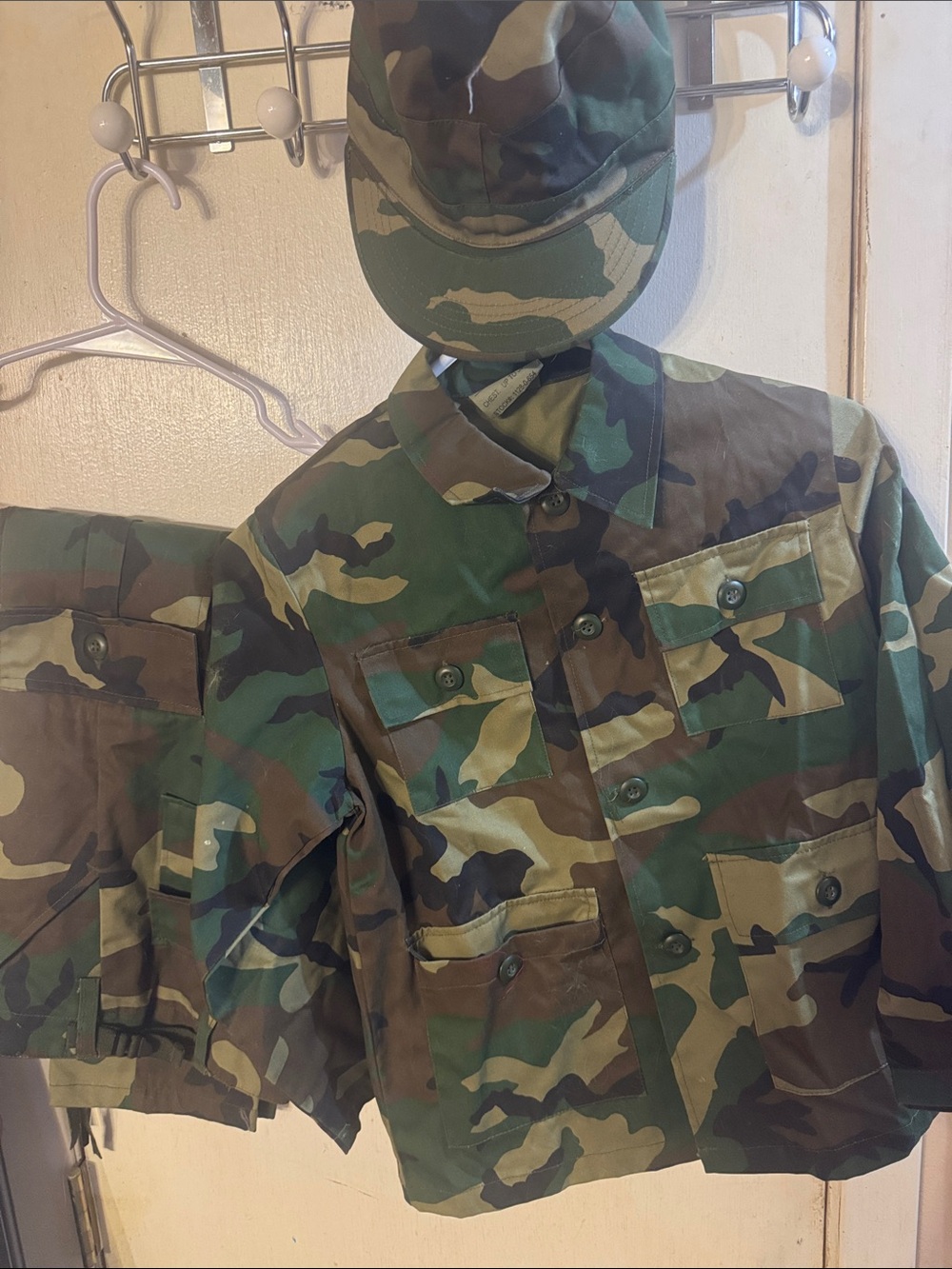 Boys Army Green Shirt, Pants and hat Costume
